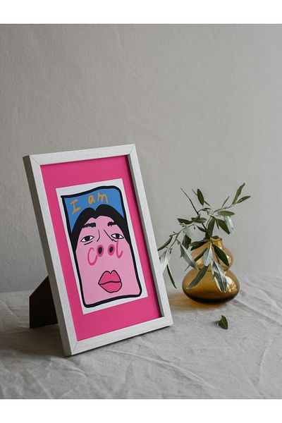 Arthopia I Am Cool PopArt Pinterest Αφίσα με κορνίζα Υψηλής ποιότητας διακοσμητικό σχέδιο ζωγραφικής