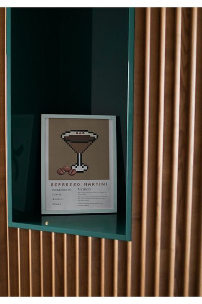 Arthopia Αφίσα σχεδίασης με πλαίσιο διακόσμησης Espresso Martini