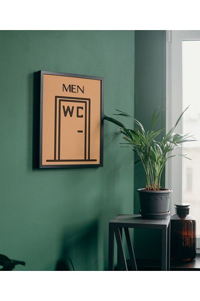 Arthopia Ανδρική τουαλέτα Ανδρική διακόσμηση WC Πίνακας υψηλής ποιότητας σχεδίου με πλαίσιο αφίσας