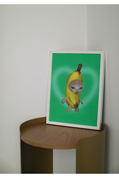 Arthopia Επιτραπέζια αφίσα Happy Happy Cat Banana Cat με σκελετό