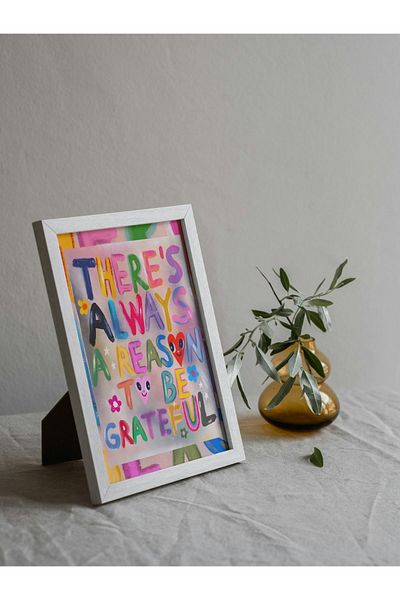Arthopia Πάντα ένα λόγο για να είστε ευγνώμονες Pinterest Πίνακας σχεδίασης διακόσμησης υψηλής ποιότητας με πλαίσιο αφίσας