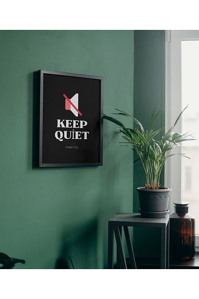 Arthopia Ας είμαστε σίγαση Keep Quiet Διακοσμητική αφίσα με πλαίσιο υψηλής ποιότητας σχεδιασμού