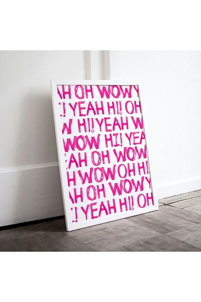 Arthopia Yeah Hi Wow Pink Pinterest Αφίσα με κορνίζα Υψηλής ποιότητας διακοσμητικό σχέδιο ζωγραφικής