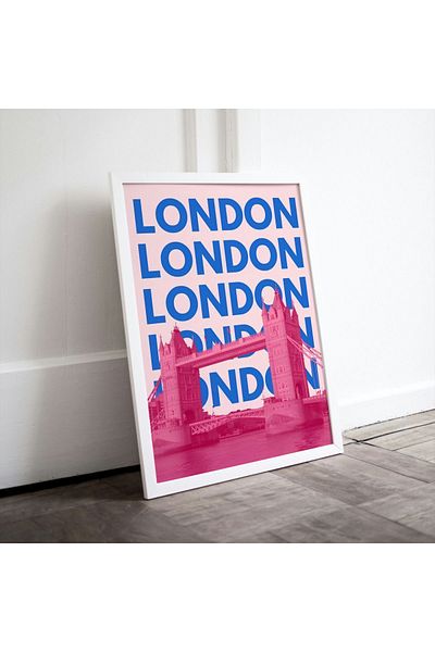 Arthopia London Blue City Cities Pinterest Αφίσα με κορνίζα Υψηλής ποιότητας διακοσμητικό σχέδιο ζωγραφικής