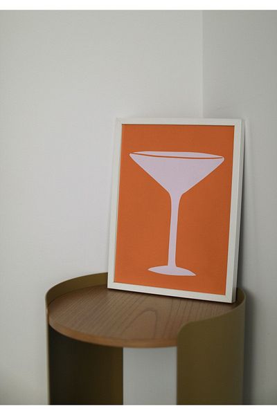 Arthopia Αφίσα σχεδίου Cocktail Glass με πλαίσιο για την κουζίνα