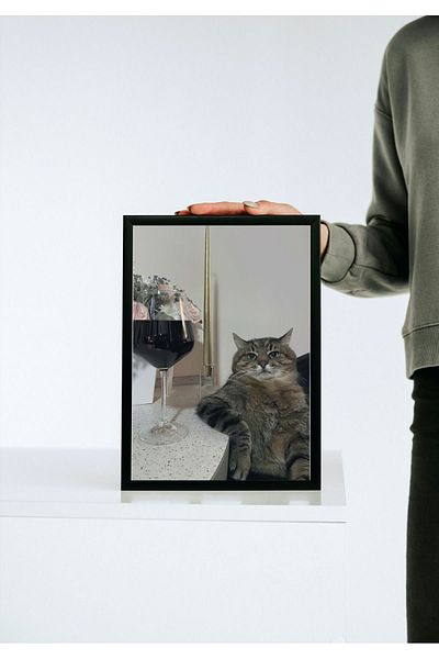 Arthopia Winegrower Cat Efkarlı Cat Pinterest Αφίσα με κορνίζα Δώρο Διακόσμηση Σχέδιο Ζωγραφική