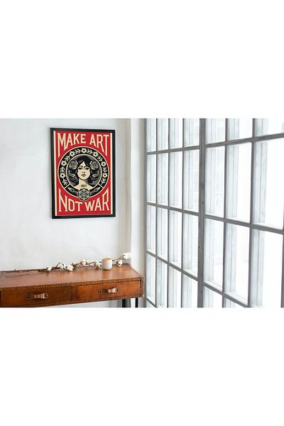 Arthopia Make Art Not War Woman Feminism 8 Μαρτίου Pinterest Πλαίσιο αφίσας Τραπέζι σχεδίασης υψηλής ποιότητας