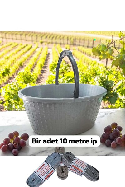 ÇEÇEN HOME Plastik Taşıma Sepeti Meyve Sepeti Balkon-bakkal Sepeti (40 X 30 X...