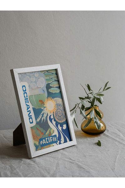 Arthopia Pacific Ocean Summer Vibe Μπλε Θάλασσα Ψάρια στη Θάλασσα Pinterest Δώρο Πλαίσιο αφίσας Καλλιτεχνική ζωγραφική