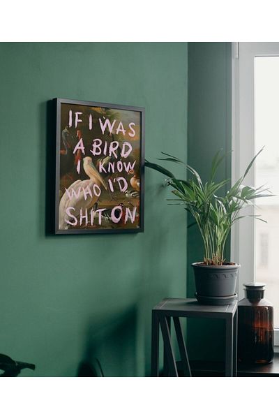 Arthopia Αν ήμουν ένα πουλί Popart Banner Pinterest Δώρο Αφίσα Πίνακας καλλιτεχνικού σχεδιασμού με κορνίζα