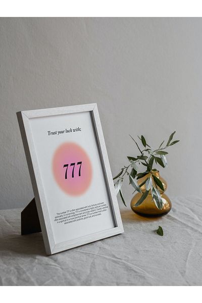 Arthopia Pinterest Angel No 777 Πίνακας υψηλής ποιότητας σχεδίου με κορνίζα αφίσας