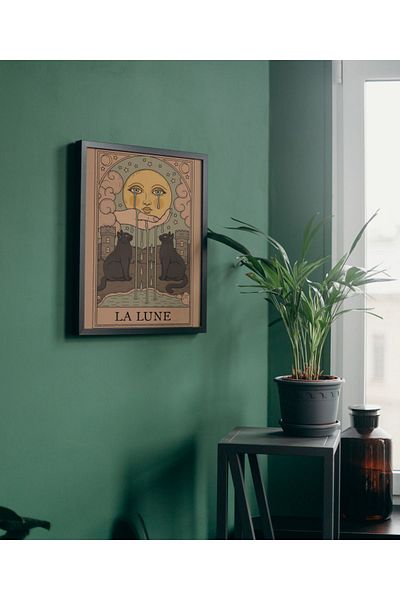 Arthopia La Lune Sun Tarot Card Pinterest Αφίσα με κορνίζα Υψηλής ποιότητας διακοσμητικό σχέδιο ζωγραφικής