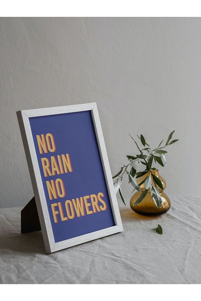 Arthopia Girl Motivation No Rain No Flowers Pinterest Πίνακας σχεδίασης δώρου με πλαίσιο