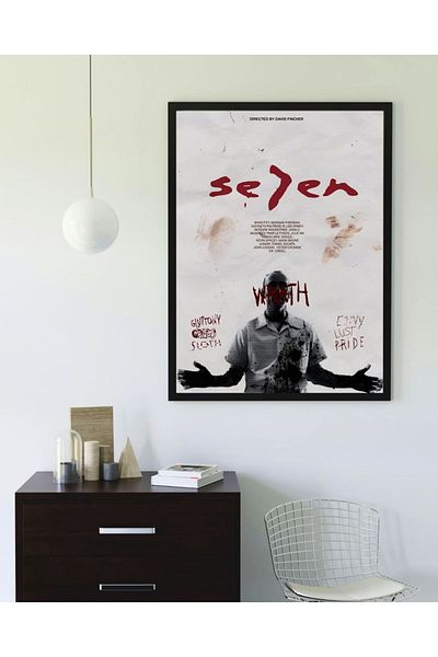Arthopia Αφίσα ταινίας Seven 7 Brad Pitt Δώρο Pinterest Πίνακας καλλιτεχνικού σχεδιασμού με κορνίζα