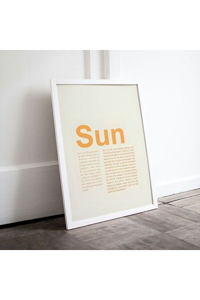 Arthopia Sun Sun Word Σημασία Banner Pinterest Δώρο Αφίσα Πίνακας καλλιτεχνικού σχεδιασμού με κορνίζα