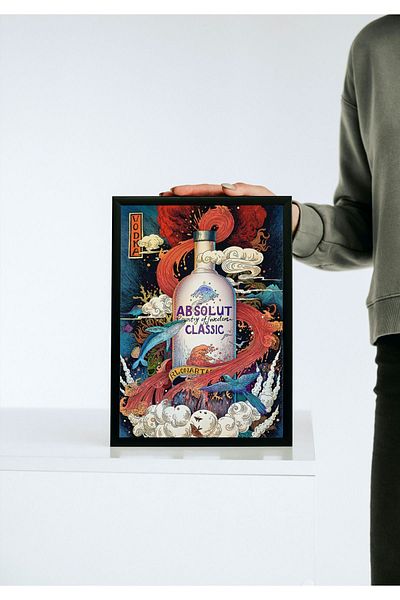 Arthopia Absolut Classic Vodka Alcohol Pinterest Αφίσα με κορνίζα Δώρο Διακόσμηση Σχέδιο Ζωγραφική