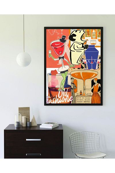 Arthopia Καφέ και μόδα Pinterest Πίνακας καλλιτεχνικού σχεδιασμού με κορνίζα