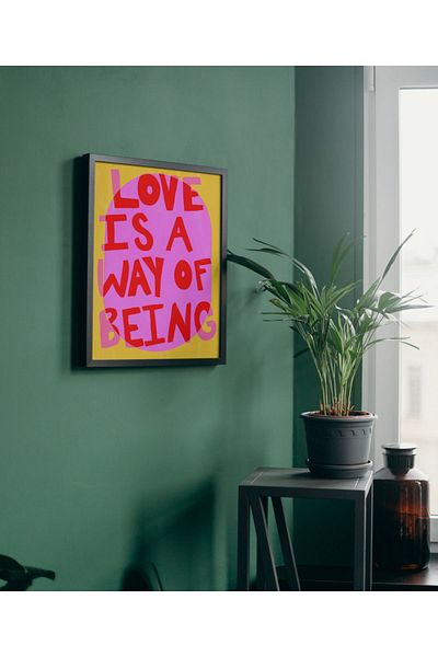 Arthopia Love Is A Way Of Being Δώρο για την Ημέρα του Αγίου Βαλεντίνου Πίνακας καλλιτεχνικού σχεδιασμού με κορνίζα