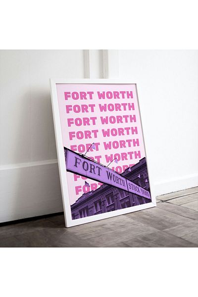 Arthopia Forth Worth Purple City Cities Pinterest Αφίσα με κορνίζα Υψηλής ποιότητας διακοσμητικό σχέδιο ζωγραφικής
