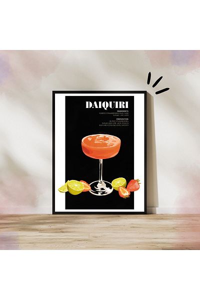 Arthopia Κοκτέιλ Daiquiri Pinterest Διακοσμητική αφίσα με κορνίζα Υψηλής ποιότητας ζωγραφική σχεδίασης