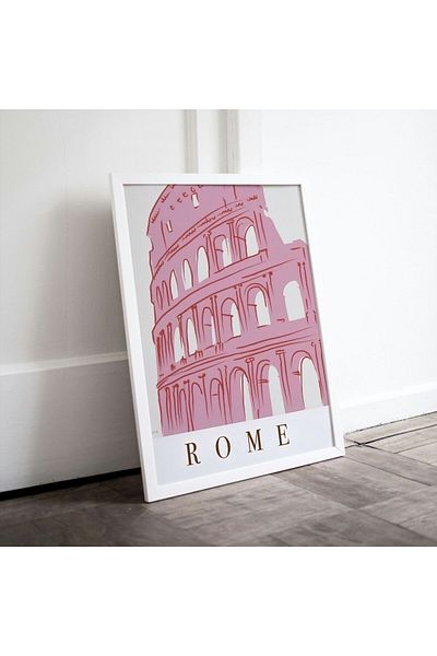 Arthopia Αφίσα Rome City Abstract Pinky Pinterest με κορνίζα καλλιτεχνικής σχεδίασης