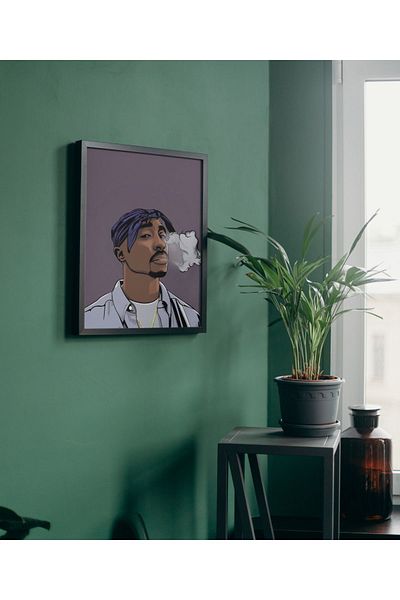 Arthopia Πίνακας Tupac Shakur Rap με κορνίζα υψηλής ποιότητας