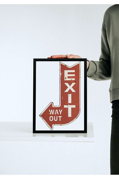 Arthopia Έξοδος Way Out Πινακίδα εξόδου Pinterest Αφίσα με κορνίζα Υψηλής ποιότητας διακοσμητικό σχέδιο ζωγραφικής