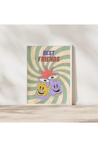 Arthopia Pinterest Best Friends Πίνακας υψηλής ποιότητας σχεδίου με κορνίζα
