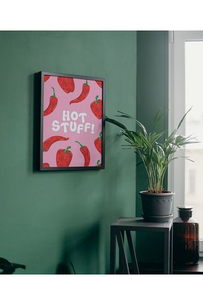 Arthopia Hot Stuff Pepper Aestethic Pinterest Αφίσα με κορνίζα Υψηλής ποιότητας διακοσμητικό σχέδιο ζωγραφικής