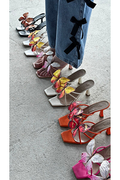 Letafia Natali Bej Kelebek Detaylı Terlik