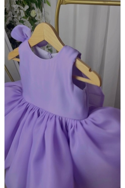 HOBİ Lila Kız Çocuk Elbisesi Kabarık Etekli Özel Gün Doğumgünü