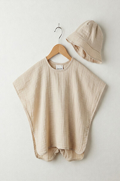 TEGA طقم قبعة صيفية للأطفال من قماش الموسلين 100% من قماش الموسلين المعتمد من...