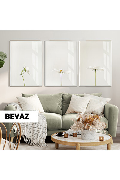 Harikabirev HARİKABİREV|SOFT PAPATYA KOMBİNİ (MİNİMAL) |ÇERÇEVELİ CAM TABLO 3...