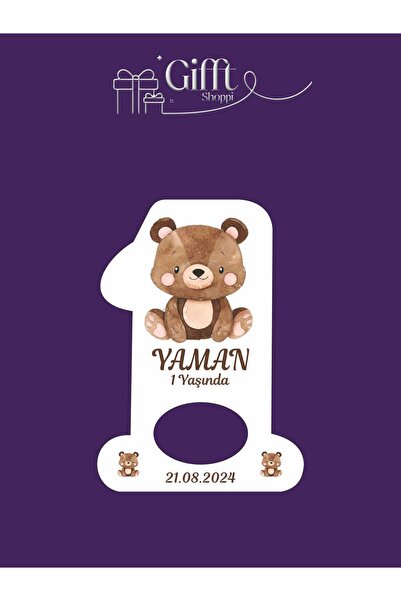 doğrukan Ayıcıklı 1 Rakam Açacak Yenidoğan Doğum Günü Magnet Hediyelik 100 Ad...
