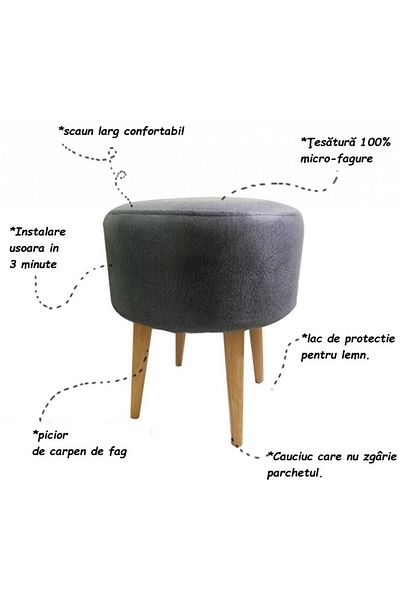 Desire Petra stool, high-quality hornbeam leg, multifunctional, comfortable