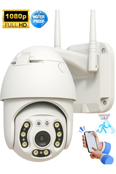 Smith Ip Kamera 1080p Hareket Sensörlü Takip 4x Zoom Ip66 Su Geçirmez Ev Ofis Wifi Güvenlik Kamerası