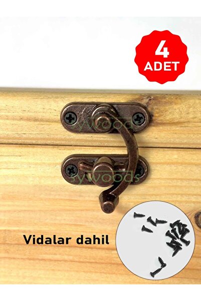 sywoods Orta Boy Yay Gözü Kancalı Kilit Oksit 4 Adet 28x33 mm