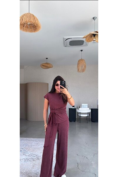 Mars Bordo Bağlamalı Bürümcük Takım