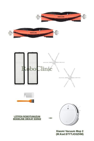 Roboclinic Brush Compatible with Xiaomi Mi Robot Vacuum Mop 2 (Stytjo3Zhm) Robot Vacuum Cleaner, Filter Set-8 Pieces