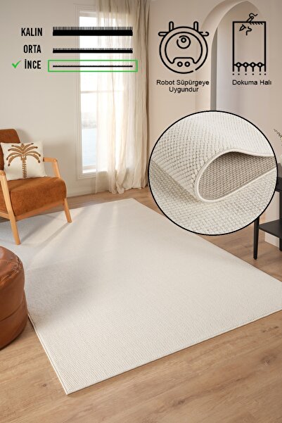 vinosahome Yumuşak Bukleli Krem Halı Salon Mutfak Yolluk Antre Balkon Oturma Çocuk Yatak Odası Halısı Kilim