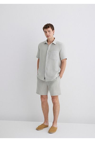 Mavi Gray Linen Shorts 0410103-70080