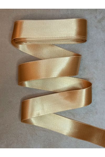 yörük tuhafiye 10 Meters Satin Ribbon - 4 cm Cappuccino Ribbon, a Ball