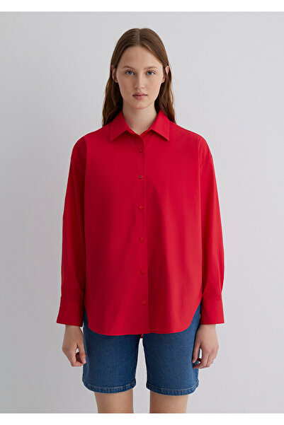 Mavi Kırmızı Gömlek Oversize / Geniş Kesim 1211117-70936