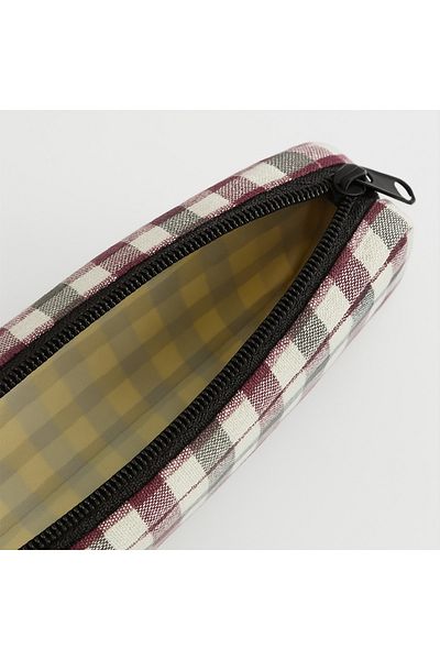 TAYEM Square Patterned Pen Holder Wallet, Checkered Pencil Case, Pen Holder Makeup Bag and Multi-Purpose Organizer