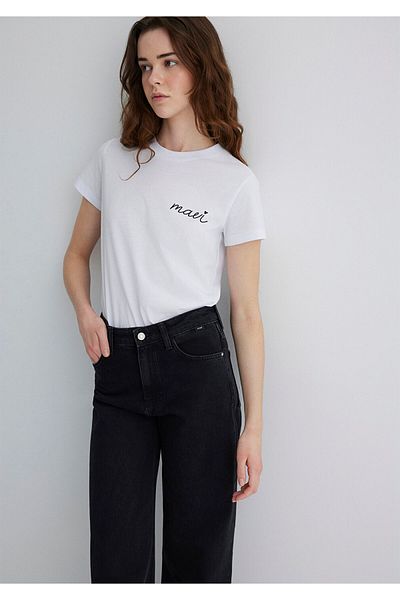 Mavi Λευκό μπλουζάκι με λογότυπο Semi Slim Fit 1612962 -620