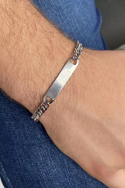 TAYEM Steel Bracelet, Silver Color Stainless Chain (Unisex)