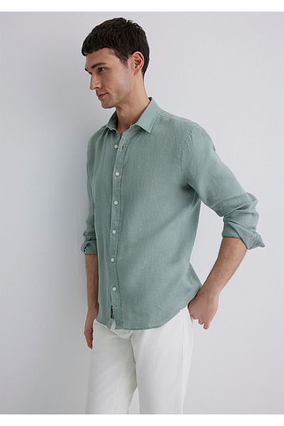 Mavi Green Linen Shirt Slim Fit / Slim Fit 0211466 -70113