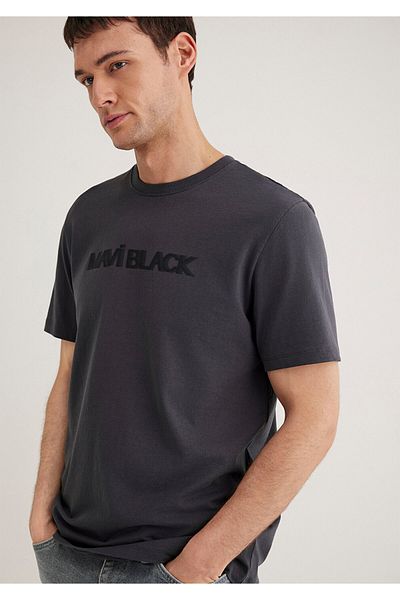 Mavi Black Printed Anthracite T-Shirt Regular Fit 0612643 -80106