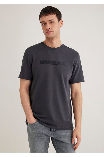 Mavi Black Printed Anthracite T-Shirt Regular Fit 0612643 -80106