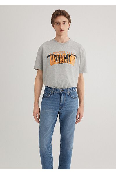 Mavi Gremlins Printed Gray T-Shirt Loose Fit / Loose Relaxed Cut 0612301 -80196